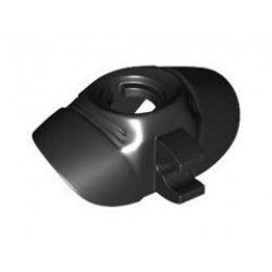 Minifigure Armor Shoulder Pads Rounded with Neck Protection Smooth and Clip on Back: {черен}