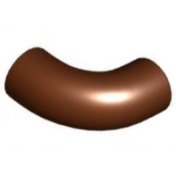 Brick, Round 1 x 1 d. 90 degrees Elbow Macaroni - No Stud - Type 2 - Axle Hole: {червеникаво-кафяв}