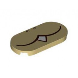 TILE 2X4, CIRCLE, NO. 27: {тухлено жълт}