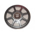 Dish 4 x 4 Inverted (Radar) with Open Stud with Silver Radial TIE Bomber Cockpit Pattern: {прозрачно кафяв}