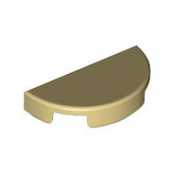 TILE 1X2, W/ 1/2 CIRCLE: {тухлено жълт}