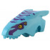 Dragon Head (Avatar Ikran) Jaw Upper with Dark Purple Stripes and Bright Light Orange Eyes Pattern: {умерено небесносин}