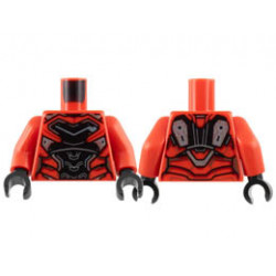 Torso Female Armor, Black Chest, Red Ribbing, Silver Trim Pattern / Red Arms / Black Hands: {ярко червен}
