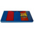 Tile 2 x 4 with Shirt with Dark Red Stripes and FCB FC Barcelona Badge Pattern (BrickHeadz Soccer / Football Player Torso): {земно син}