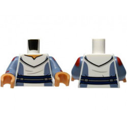 Torso SW Uniform, Sand Blue Panels, Dark Blue and Silver Belt, Nougat Neck Pattern / Sand Blue Arms with Red Panels and Stripes Pattern / Nougat Hands : {бял}