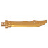 Minifigure, Weapon Sword Curved Blade with Bar, Rectangular Hilt, and Hole: {топло златист}