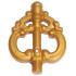 Minifigure, Weapon Staff Head with Bar and Elaborate Curved Top: {топло златист}