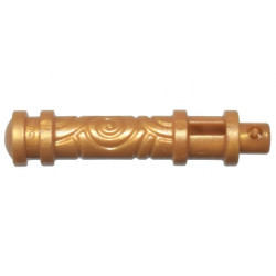 Minifigure, Weapon Staff End with Bar and Handle with Curved Lines and Slot: {топло златист}