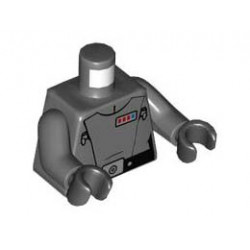 Torso Female SW Imperial Crew Uniform with Black Belt with Silver Buckle, Badge with 3 Red and 1 Blue Square Pattern / Dark Bluish Gray Arms / Black Hands : {тъмно каменно сив}