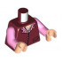 Torso Vest with Pockets and 2 Buttons, Bright Pink Collar, Silver Necklace Pattern / Bright Pink Arms / Light Nougat Hands: {нов тъмно червен}