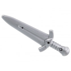 Minifigure, Weapon Sword, Greatsword Pointed with Upturned Crossguard and Capped Pommel: {сребърно метален}