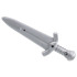 Minifigure, Weapon Sword, Greatsword Pointed with Upturned Crossguard and Capped Pommel: {сребърно метален}