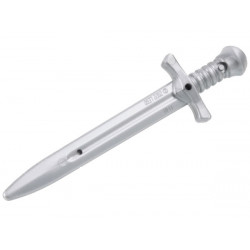 Minifigure, Weapon Sword, Greatsword with Detailed Hilt and Capped Pommel: {сребърно метален}