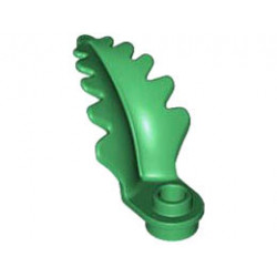 Plant Plate, Round 1 x 1 with Curved, Upright Leaf: {тъмно зелен}