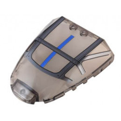 Windscreen 6 x 7 x 1 1/3 with Silver Framework and Blue Stripe Pattern: {прозрачно кафяв}