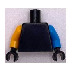 Torso Plain / Medium Azure Arm Left / Bright Light Orange Arm Right / Black Hands: {черен}
