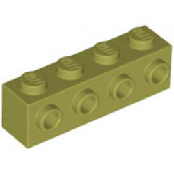 Тухличка 1X4 с 4 пъпки: {маслинено зелен}