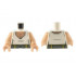 Torso Female Shirt, Dark Bluish Gray Belt with Buckle and Silver Necklaces Pattern / Medium Tan Arms / Medium Tan Hands: {бял}