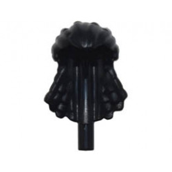 Minifigure, Hair Navi, Wide with Braids, Smooth Front, and Bar at End: {черен}
