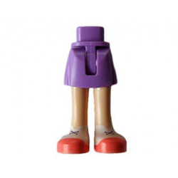 Mini Doll Hips and Skirt, Light Nougat Legs and White Shoes, Coral Soles Pattern - Thin Hinge: {умерено лавандулов}