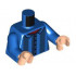 Torso Shirt with Dark Blue Vertical Stripes and Black Buttons over Dark Red Undershirt Pattern / Blue Arms / Light Nougat Hands: {ярко син}