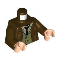 Torso Suit Jacket with Dark Orange Scuffs and Hashmarks, Striped Shirt, Black Tie and Olive Green Vest Pattern / Dark Brown Arms / Light Nougat Hands : {тъмно кафяв}