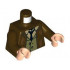 Torso Suit Jacket with Dark Orange Scuffs and Hashmarks, Striped Shirt, Black Tie and Olive Green Vest Pattern / Dark Brown Arms / Light Nougat Hands : {тъмно кафяв}