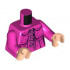 Torso Jacket with 4 Silver Buttons, Pockets, Magenta Highlights Pattern / Dark Pink Arms / Light Nougat Hands: {ярко пурпурен}