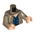 Torso Female Cardigan, Dark Blue Shirt with Flowers, Silver Necklace, Reddish Brown Belt Pattern / Dark Tan Arms / Light Nougat Hands : {пясъчно жълт}