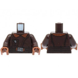 Torso Coat with Reddish Brown Fur Lining, Pocket with Clasp and Belt with Silver Buckle Pattern / Dark Brown Arms / Reddish Brown Hands : {тъмно кафяв}