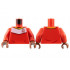 Torso Soccer Uniform, Yellow Collar, White Shoulder Panel, Dark Red Dice Logo Pattern / Red Arms / Reddish Brown Hands: {ярко червен}