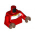 Torso Soccer Uniform, Yellow Collar, White Shoulder Panel, Dark Red Dice Logo Pattern / Red Arms / Medium Brown Hands: {ярко червен}