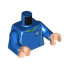 Torso Soccer Uniform, Bright Green Collar, White and Dark Blue Side Stripes, Soccer Ball on Brick Logo Pattern / Blue Arms / Light Nougat Hands : {ярко син}