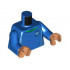 Torso Soccer Uniform, Bright Green Collar, White and Dark Blue Side Stripes, Soccer Ball on Brick Logo Pattern / Blue Arms / Nougat Hands : {ярко син}