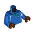 Torso Soccer Uniform, Bright Green Collar, White and Dark Blue Side Stripes, Soccer Ball on Brick Logo Pattern / Blue Arms / Reddish Brown Hands : {ярко син}