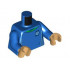 Torso Soccer Uniform, Bright Green Collar, White and Dark Blue Side Stripes, Soccer Ball on Brick Logo Pattern / Blue Arms / Medium Tan Hands : {ярко син}