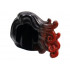 Minifigure, Hair Long, Wavy, Swept to Left with Red Highlights Pattern: {черен}