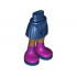 Mini Doll Hips and Skirt, Medium Nougat Legs and Magenta Boots with Dark Blue Laces and Soles Pattern - Thin Hinge : {земно син}