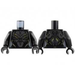 Torso Female Armor, Pearl Dark Gray Panels, Gold Trim Pattern / Black Arms / Black Hands: {черен}