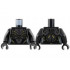 Torso Female Armor, Pearl Dark Gray Panels, Gold Trim Pattern / Black Arms / Black Hands: {черен}