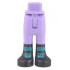 Mini Doll Hips and Trousers with Back Pockets with Pearl Dark Gray Boots with Dark Turquoise Patches Pattern - Thin Hinge : {лавандулов}