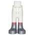 Mini Doll Hips and Trousers with Back Pockets with Flat Silver Boots and Coral Stripes Pattern - Thin Hinge : {бял}