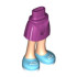Mini Doll Hips and Skirt, White Stripes, Light Nougat Legs and Medium Azure Shoes Pattern - Thin Hinge: {ярко червеникаво-виолетов}