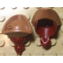 Minifigure, Hair Combo, Hair with Hat, Long Hair with Ponytail and Molded Medium Nougat Pirate Tricorne Hat Pattern (BAM): {нов тъмно червен}