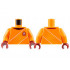 Torso Soccer Uniform, Dark Red Neck, Dice Logo, White and Dotted Yellow Diagonal Stripes Pattern / Orange Arms / Dark Red Hands: {ярко оранжев}