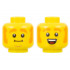 Minifigure, Head Dual Sided Orange Thick Eyebrows and Mutton Chops, Medium Nougat Chin Dimple, Neutral / Open Mouth Smile with Top Teeth and Red Tongue Pattern - Hollow Stud: {ярко жълт}