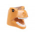 Minifigure, Headgear Head Cover, Costume Tyrannosaurus rex / Dragon with Black Eyes, Reddish Brown Stripes, and White Teeth Pattern: {умерен нуга}