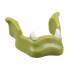 Minifigure Large Lower Jaw and Pointed Ears with White Teeth Pattern - Flexible Rubber: {маслинено зелен}