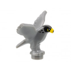 Bird, Falcon with Black Head, Yellow Eyes and Beak Pattern: {тъмно каменно сив}