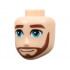 Mini Doll, Head Friends Male Large with Reddish Brown Eyebrows and Beard, Medium Azure Eyes, and Grin Pattern: {светло нуга}